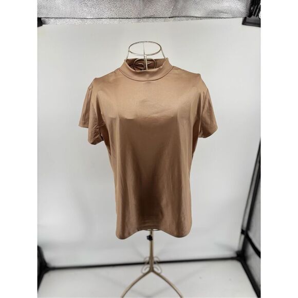 Olivia Jordan Woman's Short Sleeve Stretch T Shirt Nude Size Large - Picture 1 of 9